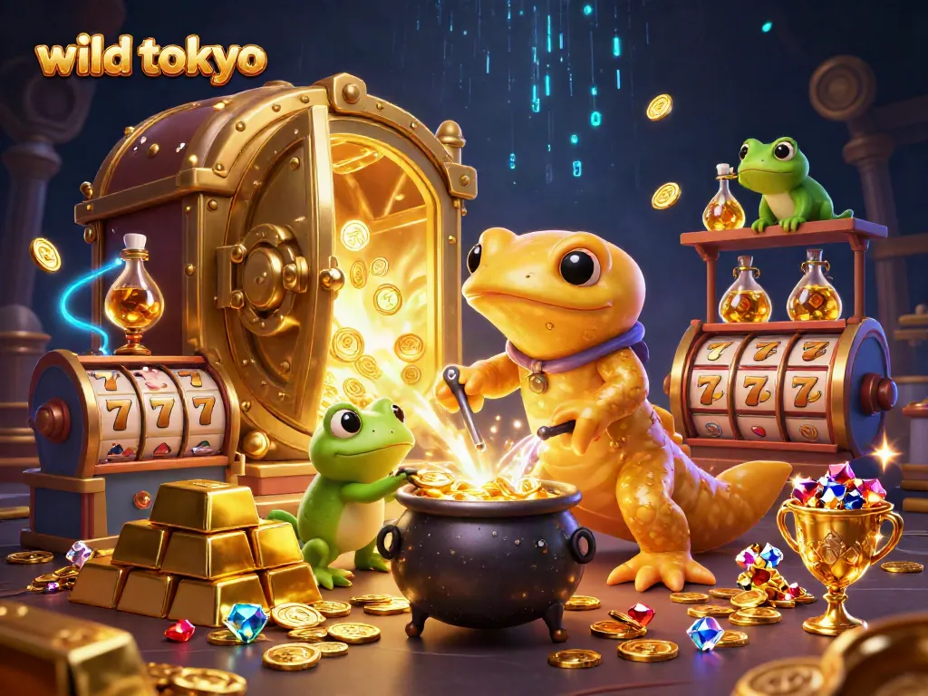 Engage in thrilling gaming with wild tokyo, featuring vibrant characters, gold, and dynamic casino elements.